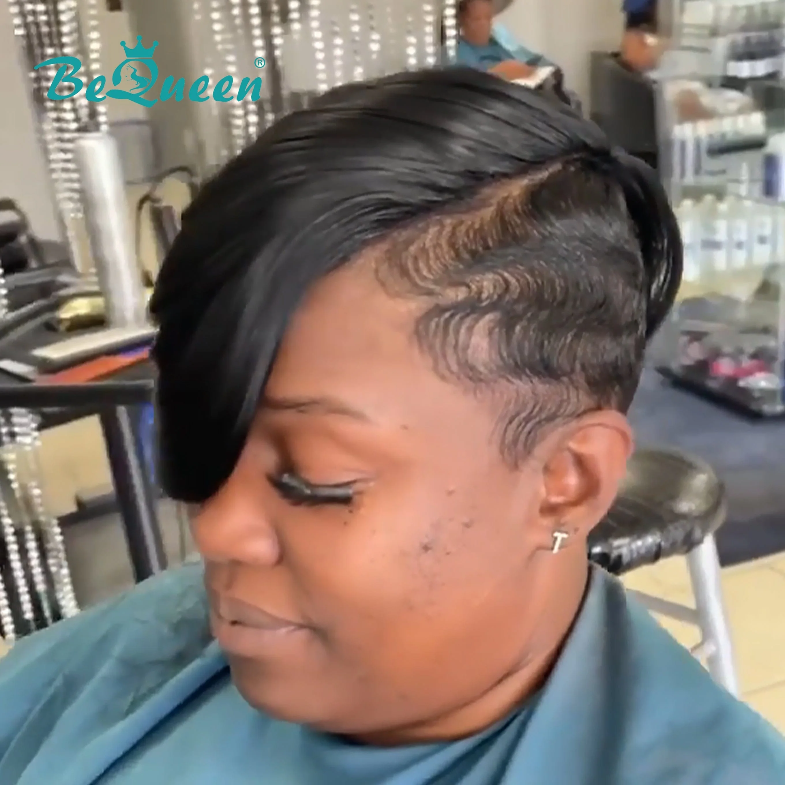 Bequeen Machine Made Side Part Natrual Black Topper - Image 3